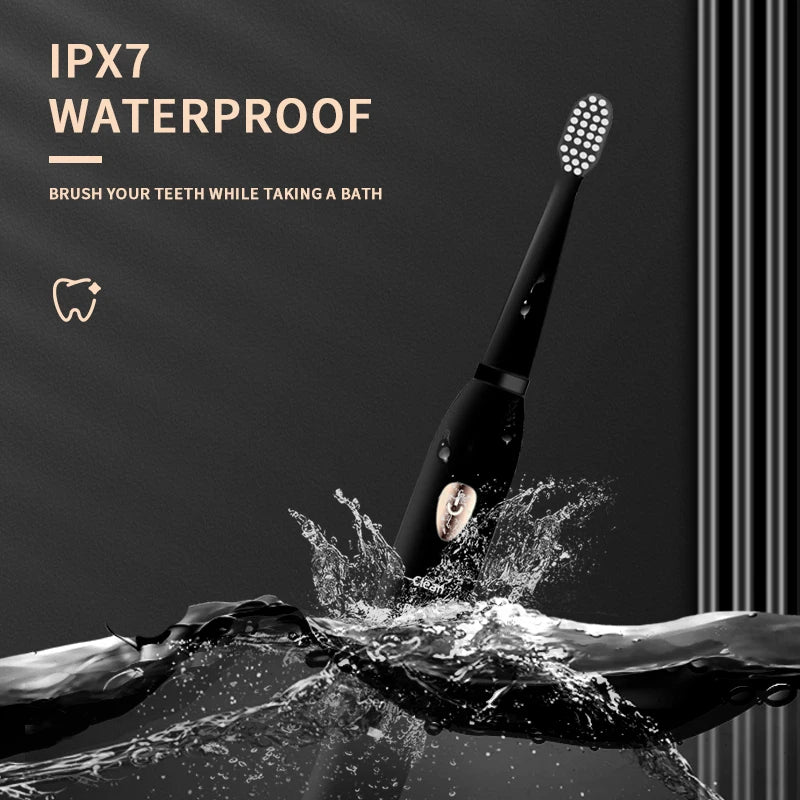 Escova de Dentes Elétrica Sônica – 5 Modos, USB Recarregável, à Prova d’Água (IPX7)