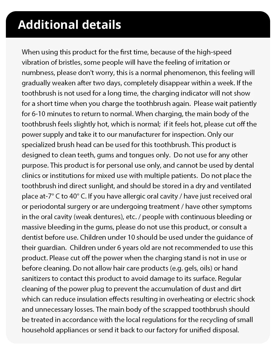 Escova de Dentes Elétrica Sônica – 5 Modos, USB Recarregável, à Prova d’Água (IPX7)